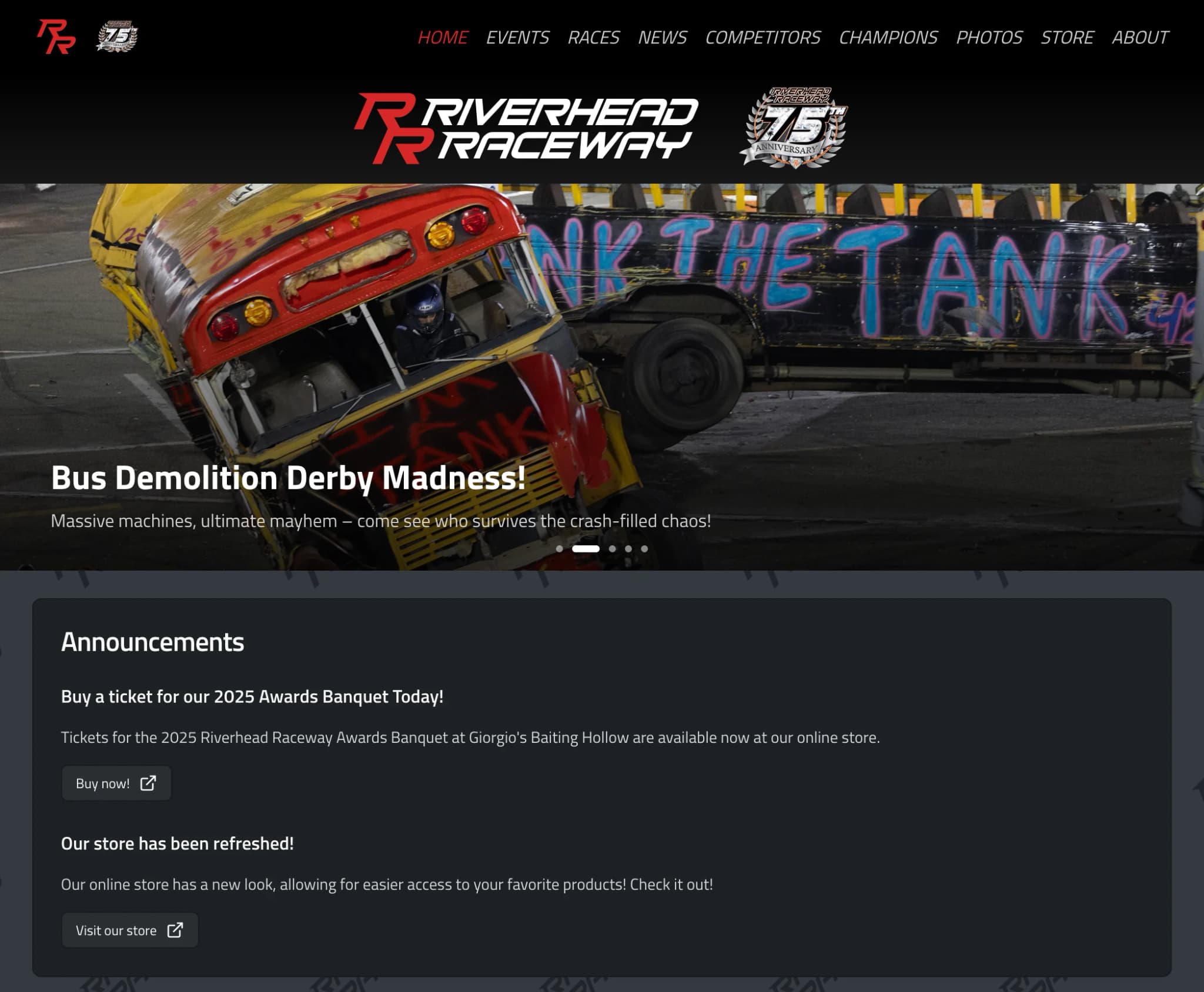 Screenshot of the RaceHub Next platform